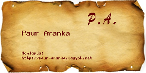 Paur Aranka névjegykártya